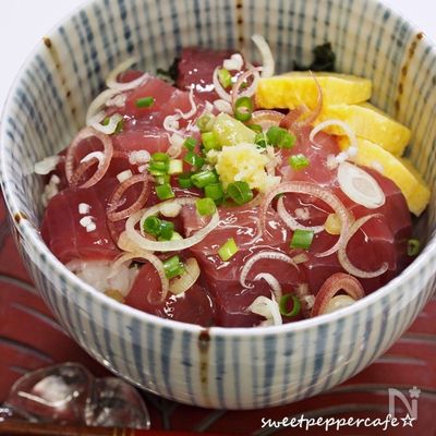 白しょうゆdeマグロの漬け丼～♫