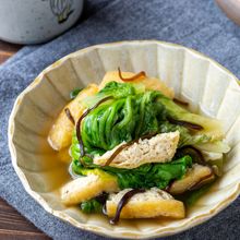 5分で完成、あっという間！レタスとお揚げのさっと煮
