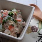 残った福豆を使って‼️ふっくら大豆のサラダ