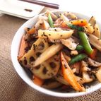 豚バラと根菜のきんぴら