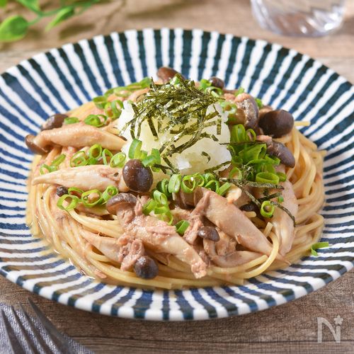 ツナとしめじの大根おろし和風パスタ｜ワンパンで簡単！