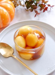 もちもち！【かぼちゃのお豆腐白玉】みたらしはレンジで簡単♪