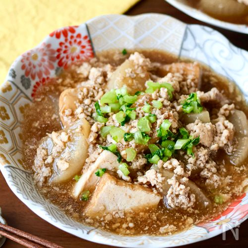 【大根と厚揚げの中華煮込み】お鍋１つ全部入れて煮込むだけ