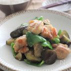 鶏肉となす、ピーマンの味噌炒め