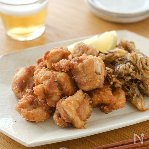 鶏とまいたけの米粉から揚げ