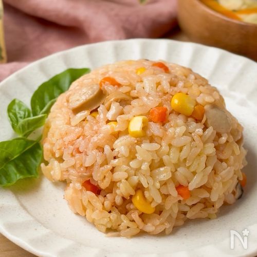 作業5分 炊飯器で一発☀️《辛くない!カレー風味ピラフ》