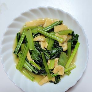 ふうかの作ってみた!投稿(小松菜と油揚げの煮びたし)