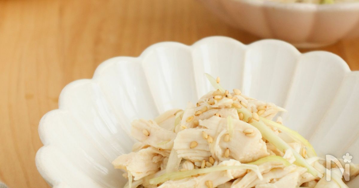 高たんぱく質でヘルシー！ささみと長ねぎのごま油風味