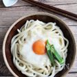 山かけオクラの釜玉うどん