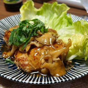 ロミミの作ってみた!投稿(安うまヘルシー♡『豆腐ハンバーグの和風きのこあんかけ』)