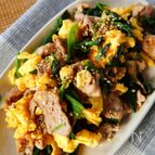 【卵とほうれん草の豚肉中華炒め】子供も食べやすい味付けです
