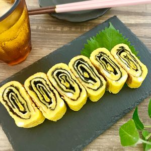 のりのり🐾🎀🤍の作ってみた!投稿(【卵副菜】お弁当に！くるくるかわいい海苔巻き卵焼き)