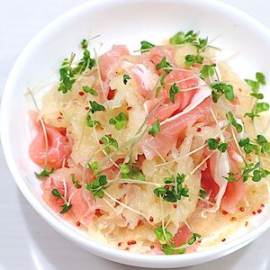まゆの作ってみた!投稿(甘じょっぱさ+程よい酸味♡生ハムと新玉ねぎのマリネ)