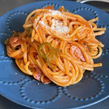 トマトジュースでナポリタン！