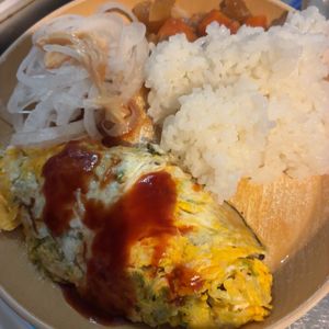さっちゃんの作ってみた!投稿(お好み焼き風　キャベツたっぷりオムレツ)