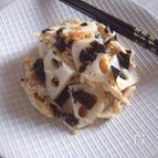 鶏肉とレンコンと海苔の梅オリーブオイル和え