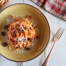 【簡単！】オリーブのナポリタン風パスタ