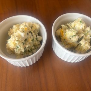 こむぎの作ってみた!投稿(【オリーブとゆで卵のポテトサラダ】白ワインと♪)