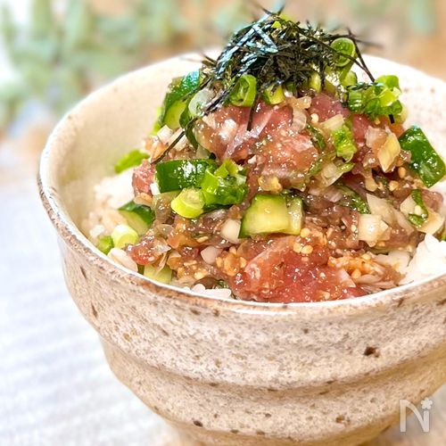 マグロのなめろう風丼ぶり