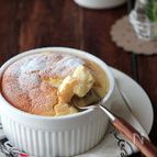 スライスチーズでチーズスフレケーキ。