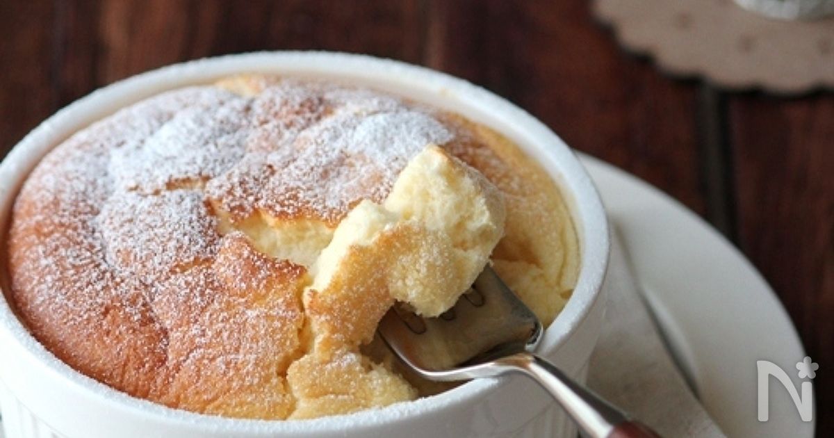 スライスチーズでチーズスフレケーキ。
