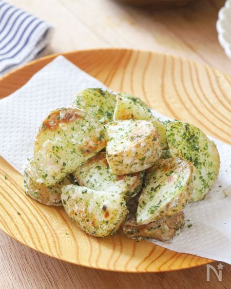 揚げずにカリカリ☆【新じゃがののり塩焼き】お弁当にも◎