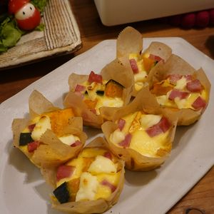 つよし。の作ってみた!投稿(かぼちゃのミニ・キッシュ)