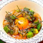 【夏が旬!!】甘エビとオクラのユッケ
