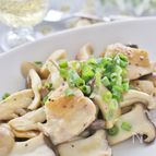 キノコと鶏肉のバタポン炒め