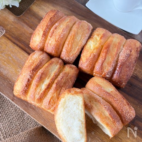 １００均の型で！ふわふわバターシュガートップ