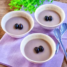 お正月の黒豆煮汁で♡黒豆プリン♡