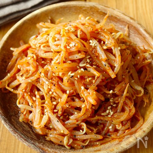 5分で完成!【韓国風旨辛もやし】シャキシャキやみつきの味♩