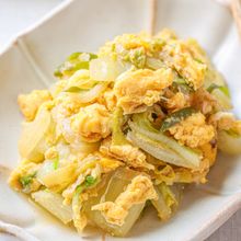 白菜のふわ玉炒め『しょうがであったか♪』