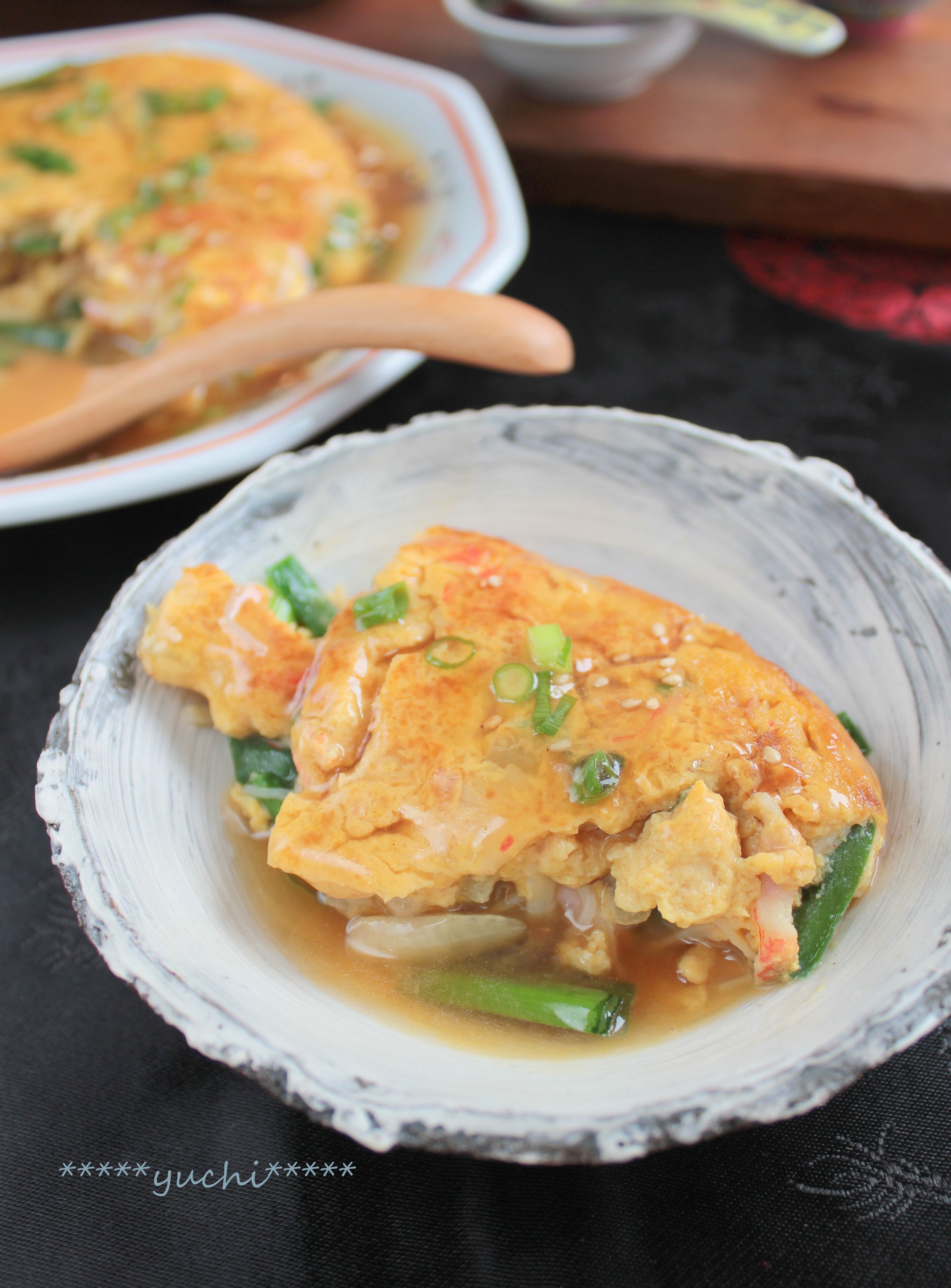 ゴロゴロ新玉ねぎのかにニラ玉§おいしい餡かけで天津飯にも！ | レシピ