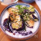 真夏の小料理グルメ😋大トロなすの和風とろろがけ✨