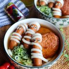 さつま揚げとウインナーで＊ハロウィンうどん