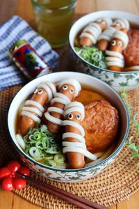 さつま揚げとウインナーで＊ハロウィンうどん