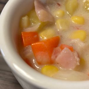 mocoの作ってみた!投稿(【濃厚☆具だくさんコーンチャウダー】旨み､甘みたっぷり♪♪)
