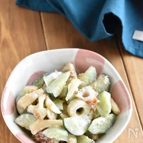 【ちくわとキュウリのらっきょうマヨ和え】甘酸っぱさが後をひく