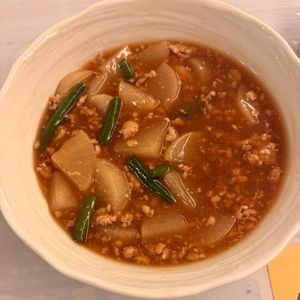 あんこの作ってみた!投稿(ほっこりおかず♡大根のそぼろ煮)