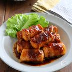 こくうまBBQソースの厚揚げの肉巻き
