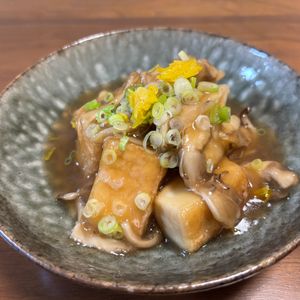こむぎの作ってみた!投稿(⁡ 【カリカリ厚揚げ！きのことろみあん】
揚げない揚げ出し)
