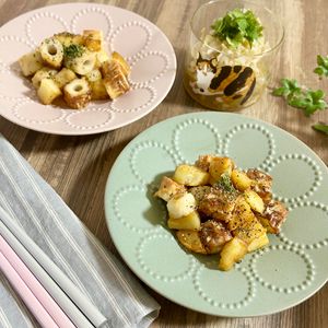 のりのり🐾🎀🤍の作ってみた!投稿(フライパン10分【ちくわマヨポテト】ピリッとからしが隠し味♪)