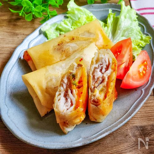 肉好きに送る♡豚キムチーズ春巻♡