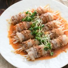 【包丁・フライパン不要!】韓国風豚キムチ巻きのレンジ蒸し
