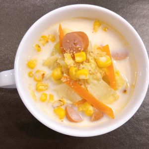 1032950の作ってみた!投稿(【野菜嫌いが完食！】春キャベツの味噌クリームスープ)