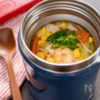 【豚ひき肉としらたきのちゃんぽん風スープ】簡単調味料で作れる