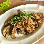 なすと挽肉の甘辛味噌炒め