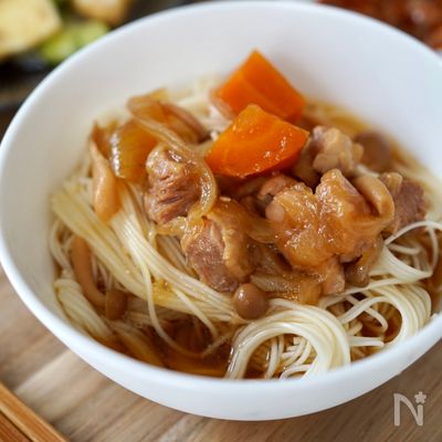 ＼子ども喜ぶ／鶏ももとお野菜のにゅうめん