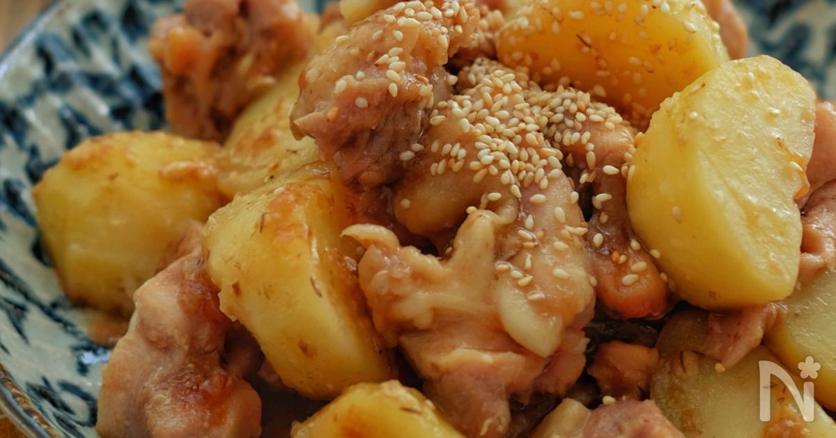 レンジで出来る！＊甘辛おかか味噌バターじゃがチキン＊
